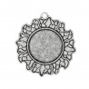 Pendentif support de cabochon pour cabochon rond de 25 mm, décor soleil