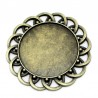 Support pour cabochon 30 mm décor fleur entrelacé, bel embellissement