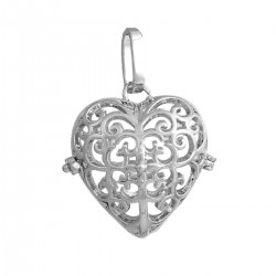 Bola de grossesse pendentif forme coeur en creux
S"ouvre pour y placer une perle ou autre (taille perle 16 mm)