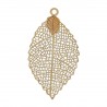 Pendentifs estampe en Filigrane Creux forme de feuille, couleur laiton pour collier ou autre bijou