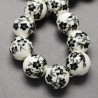 Perle porcelaine noir et blanc 10 mm pour créer vos bijoux fantaisie