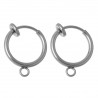 Paire de Créoles (anneaux) pour oreilles non percées acier inoxydable