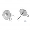 Paire de support cabochon 6 mm puce d'oreille acier inoxydable anneau