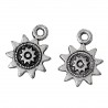 10 Breloques fleur soleil Pendentif ABS coul argent Antique Très léger