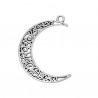 Grand pendentif évidé croissant de lune, breloque forme lune couleur argent vieilli
Dimensions environ : 41 x 35 mm