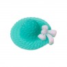 Cabochon résine chapeau couleur turquoise ou applique d'embellissement avec noeud papillon blanc