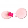 Applique d'embellissement chapeau rose ou cabochon à coller avec noeud papillon couleur fushia