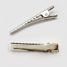 Pince à cheveux crocodile à décorer ou pas 46 x 8 mm couleur platine, peut être utile pour le bricolage ou loisirs créatifs