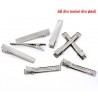 Pince à cheveux crocodile à décorer ou pas 56 x 8 mm couleur platine, peut être utile pour le bricolage ou loisirs créatifs