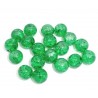 5 Perles craquelées vertes 10 mm en verre pour collier, bracelet ou décor