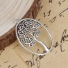 Pendentif Arbre de vie en filigrane forme ovale couleur argent vieilli