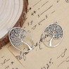 Pendentif Arbre de vie en filigrane forme ovale couleur argent vieilli