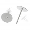 20 Boucles d'oreilles forme  puces en Acier Inoxydable, pour support de cabochon 8 mm de diamètre