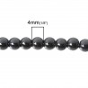 50 perles en Hématite rondes couleur anthracite 4 mm de diamètre