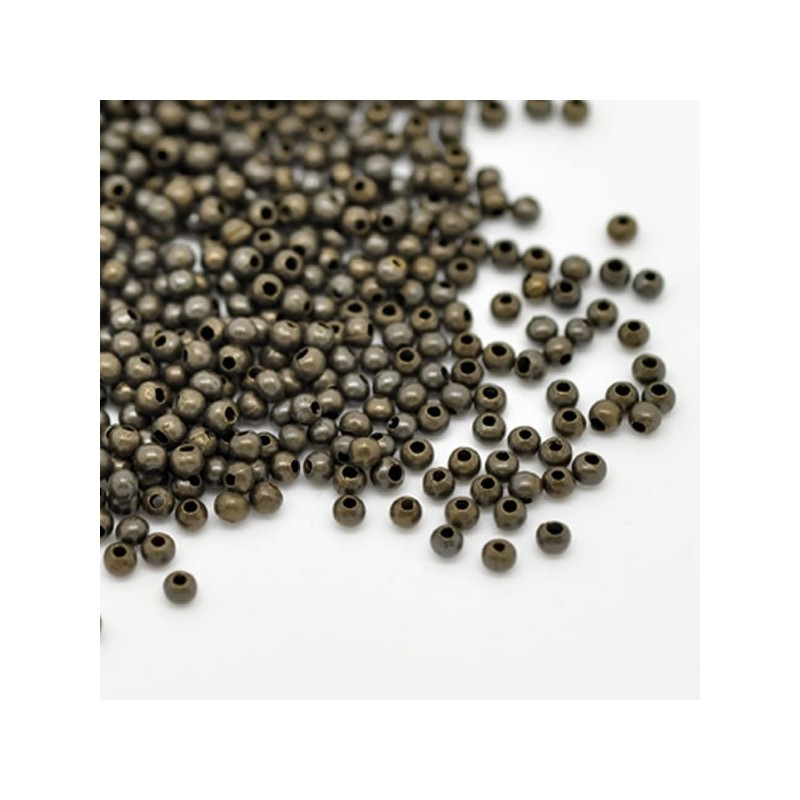 Perles intercalaires métal bronze 2 mm