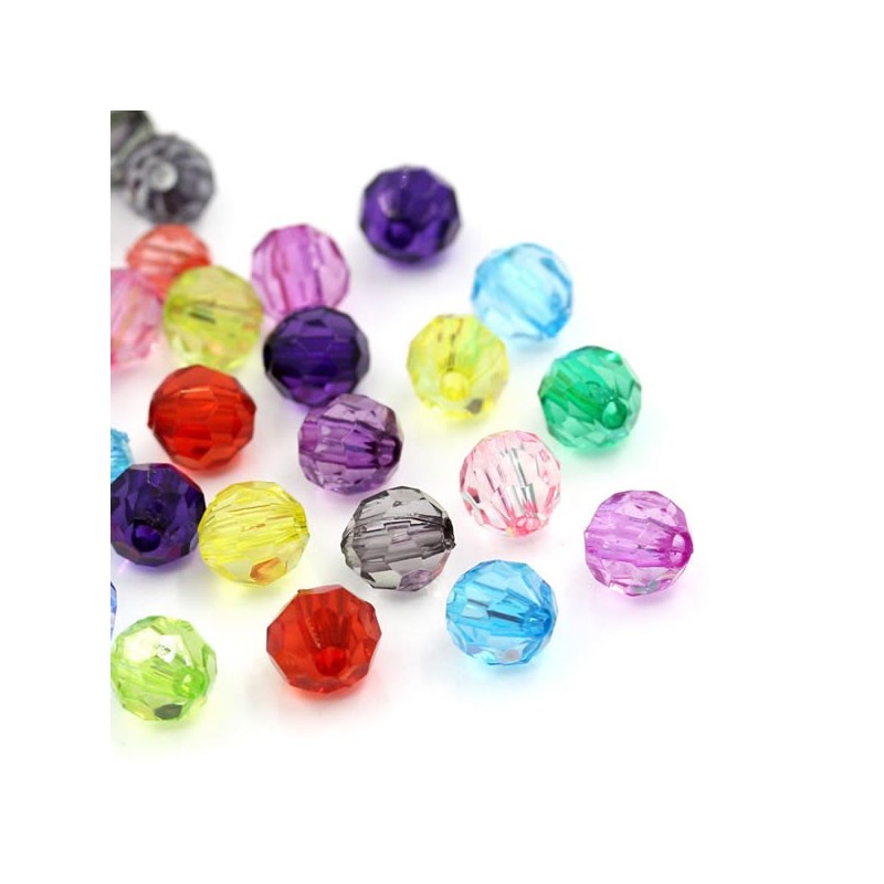 Perles intercalaires forme ballon à facettes 6 mm