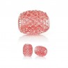 Perle résine de style Pandora rose très bel effet scintillant