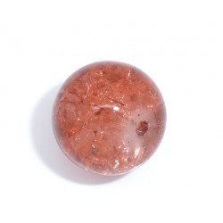 10 Perles craquelées couleur ambre 12 mm en verre.