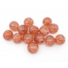 10 Perles verre craquelé couleur ambre 12 mm en verre