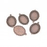 Support de cabochon  ovale, bronz antique pour cabochon 18x13 mm