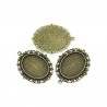 Support de cabochon ovale, bronze antique pour cabochon 18x13 mm