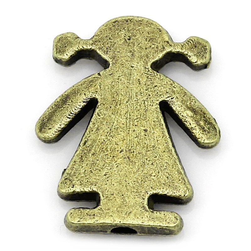 Perle petite fille bronze 16 x 14