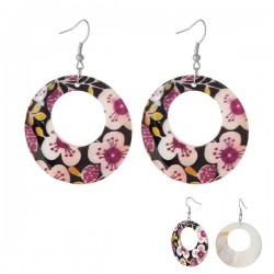 Boucles d'oreilles tons brun nacre et perles de verre