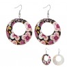 Boucles d'oreilles tons brun nacre et perles de verre