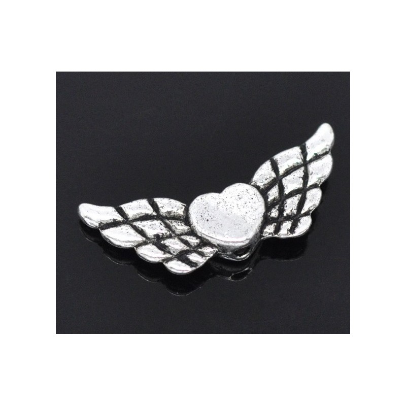 Perle métal ailes d'ange coeur bijou fantaisie déco mobile