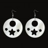 Boucles d'oreille en coquillage décor étoiles et ronds