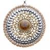 Collier bohème, pierre et strass tons beige