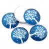 Cabochons de Noël décoré 30 mm bleu