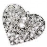 Pendentif coeur argent vieilli