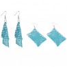 Boucles d'oreille métal pailleté couleur turquoise