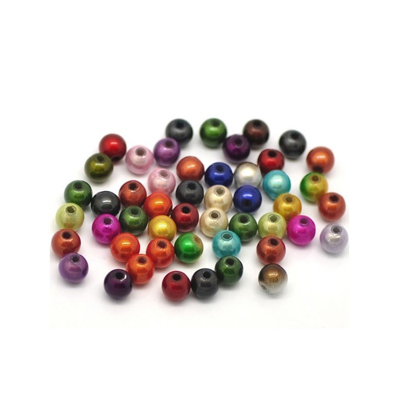 30 perles magiques couleurs mixées 6 mm