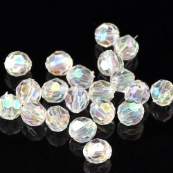 Perles intercalaires forme ballon à facettes 6 mm reflets