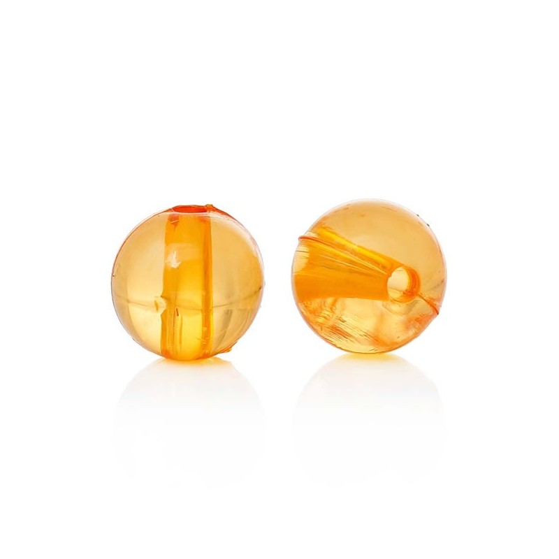 Perles rondes lisse orange diamètre 6 mm