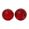 10 Perles rouges craquelées 8 mm en verre 