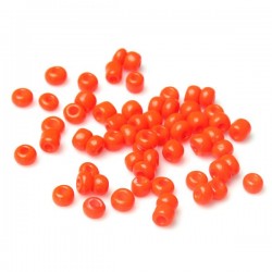 Perles de rocaille orange fluo 6/0 (4 x 3 mm)