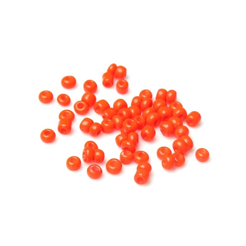 Perles de rocaille orange fluo 6/0 (4 x 3 mm)