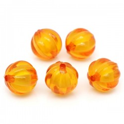 Perle forme lanterne orange 15 mm x 16 mm