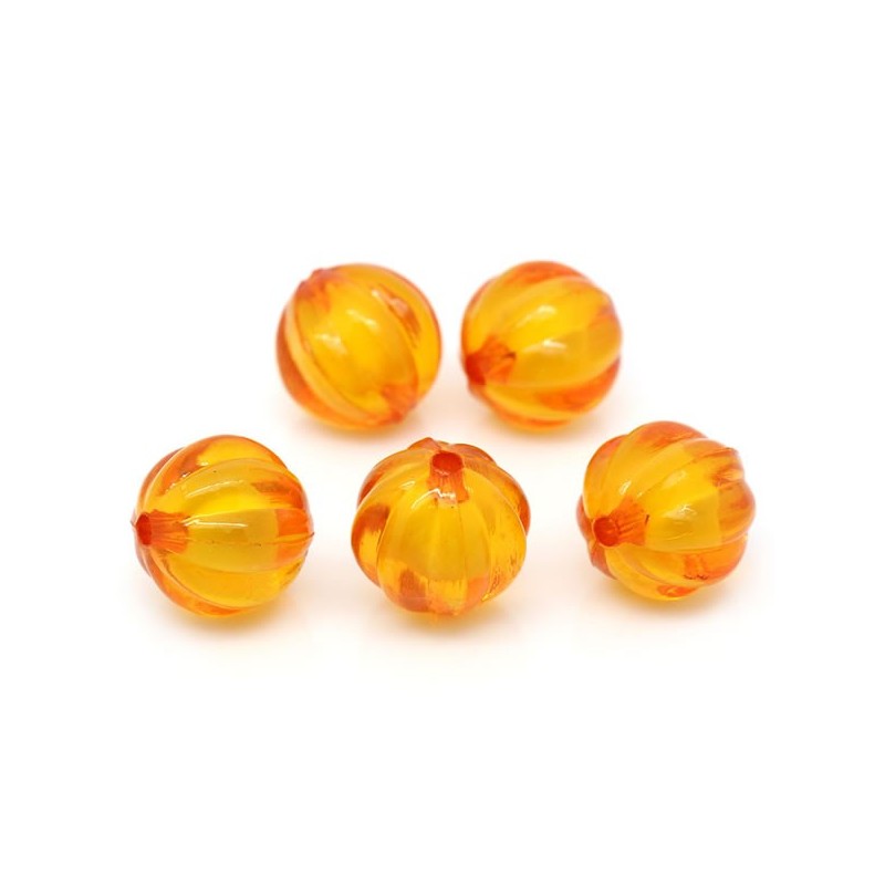 Perle forme lanterne orange 15 mm x 16 mm