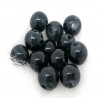 10 Perles noires craquelées 6 mm en verre 