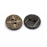 5 Boutons  motif fleur en coquille de coco rond 15 mm