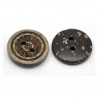 5 Boutons  motif fleurs en coquille de coco rond 15 mm