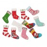 5 Boutons bois en  forme de chaussette 3 x 2.1  cm