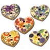 5 boutons bois en forme de coeur 18 x 15 mm, 2 trous