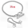 Bracelet charm métal argenté longueur 18 cm