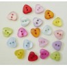 20 boutons coeur résine 12 x 11 mm