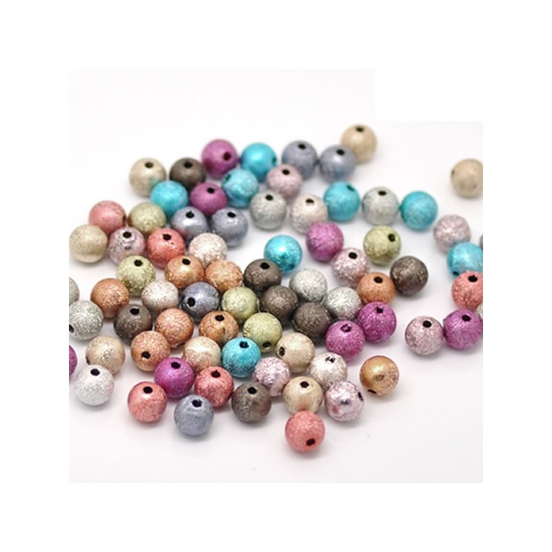 50 Perles intercalaires couleur métalisée mélangées 6 mm